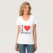 Ik hou van mezelf vierkante sticker t-shirt (Voorkant volledig)