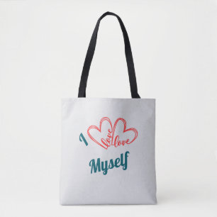 Ik hou van mezelf - Zelfzorg knop Tote Bag