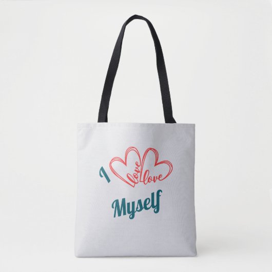 Ik hou van mezelf - Zelfzorg knop Tote Bag (Voorkant)