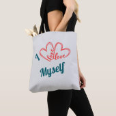 Ik hou van mezelf - Zelfzorg knop Tote Bag (Dichtbij)