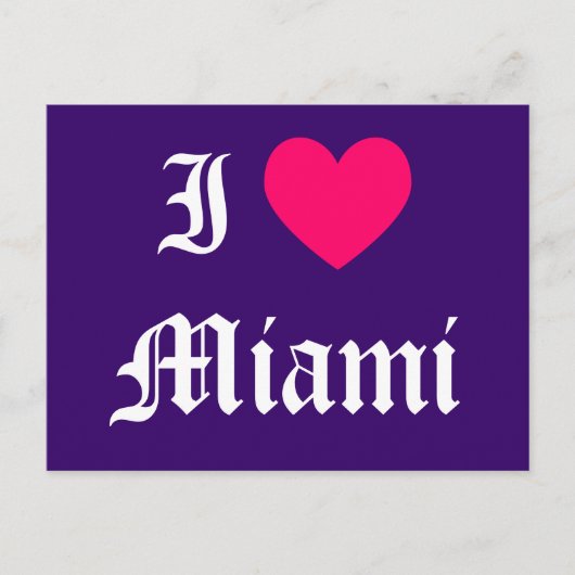 Ik hou van Miami Briefkaart (Voorkant)
