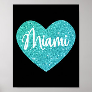 Ik hou van Miami Florida Hart Poster