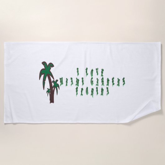 Ik hou van Miami Gardens, Florida Strandlaken (Voorkant)