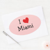 Ik hou van Miami Ovale Sticker (Envelop)