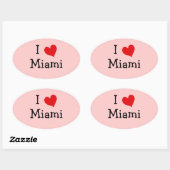 Ik hou van Miami Ovale Sticker (Vel)
