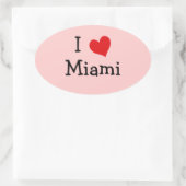Ik hou van Miami Ovale Sticker (Tas)