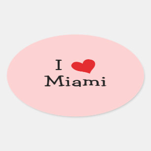 Ik hou van Miami Ovale Sticker