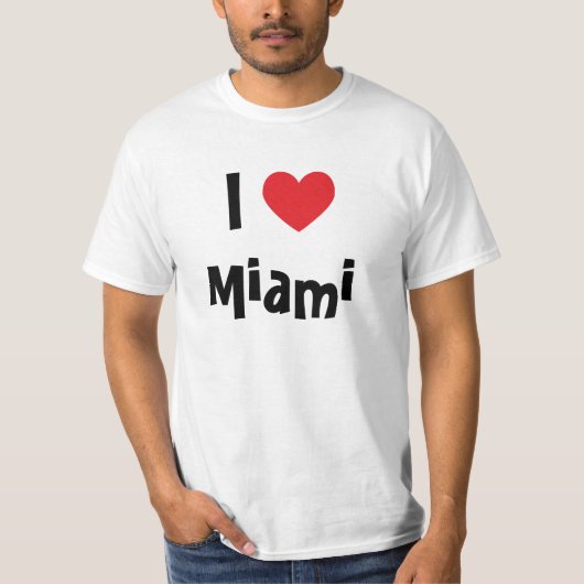 Ik hou van Miami Rode Hart T-shirt (Voorkant)