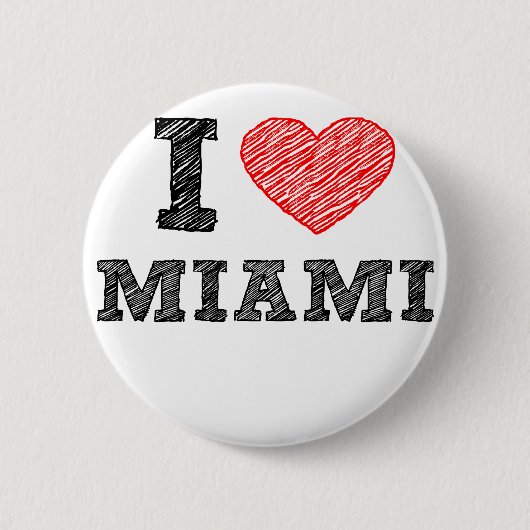 Ik hou van Miami Ronde Button 5,7 Cm (Voorkant)