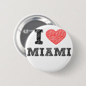 Ik hou van Miami Ronde Button 5,7 Cm (Voorkant /achterkant)