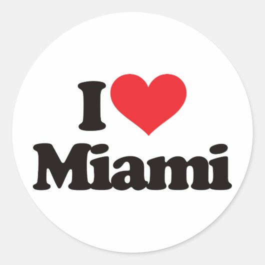 Ik hou van Miami Ronde Sticker (Voorkant)