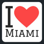 Ik hou van Miami Vierkante Sticker<br><div class="desc">Ik hou van Miami,  voor de liefhebbers van Florida</div>