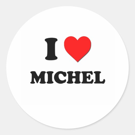 Ik hou van Michel Ronde Sticker (Voorkant)