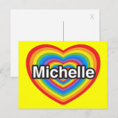 Ik hou van Michelle. Ik hou van je Michelle. Hart Briefkaart (Voorkant / Achterkant)