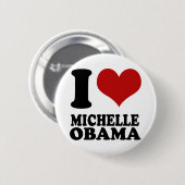 Ik hou van MIchelle Obama Button (Voorkant /achterkant)