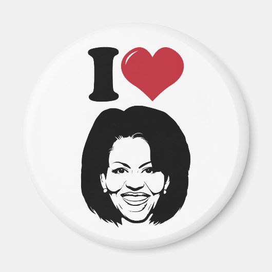 Ik hou van Michelle Obama Magneet (Voorkant)