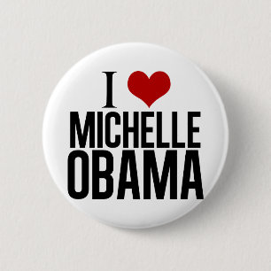 Ik hou van Michelle Obama Ronde Button 5,7 Cm