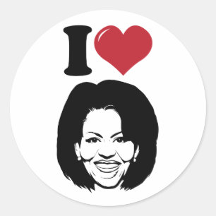 Ik hou van Michelle Obama Ronde Sticker