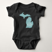 Ik hou van Michigan Blue Gray Romper (Voorkant)