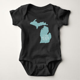 Ik hou van Michigan Blue Gray Romper