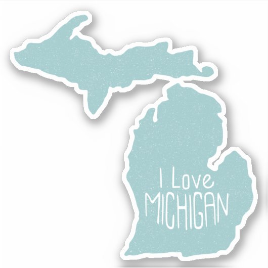 Ik hou van Michigan Blue Gray Sticker (Voorkant)