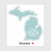 Ik hou van Michigan Blue Gray Sticker (Vel)