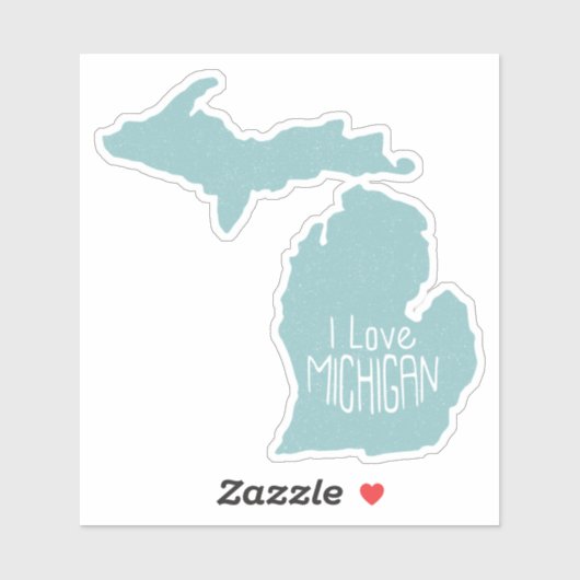 Ik hou van Michigan Blue Gray Sticker (Vel)
