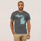 Ik hou van Michigan Blue Gray T-shirt (Voorkant volledig)