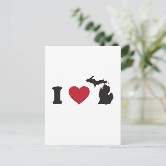 Ik hou van Michigan Briefkaart (Staand voorkant)