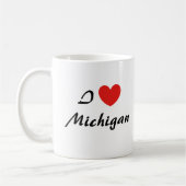 Ik hou van Michigan Hart Typography Koffiemok (Links)