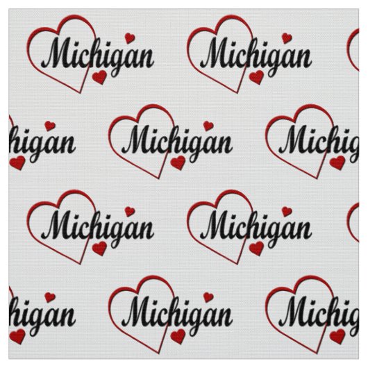 Ik hou van Michigan Hearts Stof (Swatch)