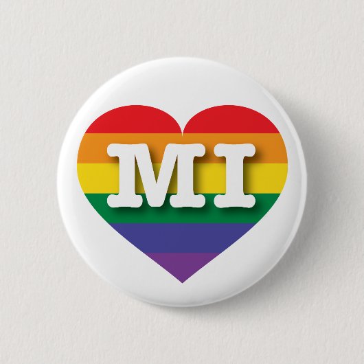 Ik hou van Michigan Rainbow Heart Ronde Button 5,7 Cm (Voorkant)