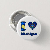Ik hou van Michigan Ronde Button 3,2 Cm (Voorkant /achterkant)