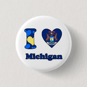 Ik hou van Michigan Ronde Button 3,2 Cm
