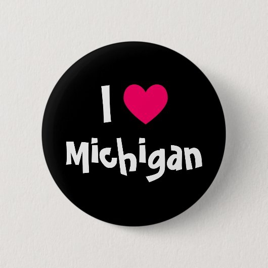 Ik hou van Michigan Ronde Button 5,7 Cm (Voorkant)