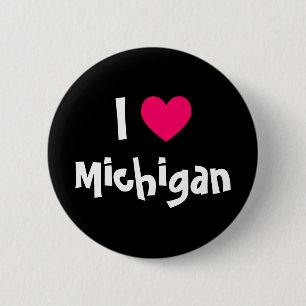Ik hou van Michigan Ronde Button 5,7 Cm