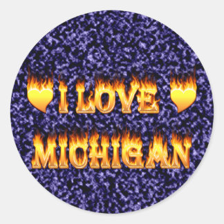 Ik hou van Michigan Ronde Sticker