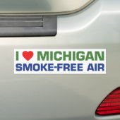 Ik hou van Michigan Smoke Free Air Bumpersticker (Op auto)