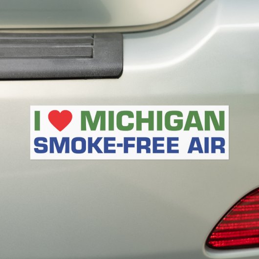 Ik hou van Michigan Smoke Free Air Bumpersticker (Op auto)