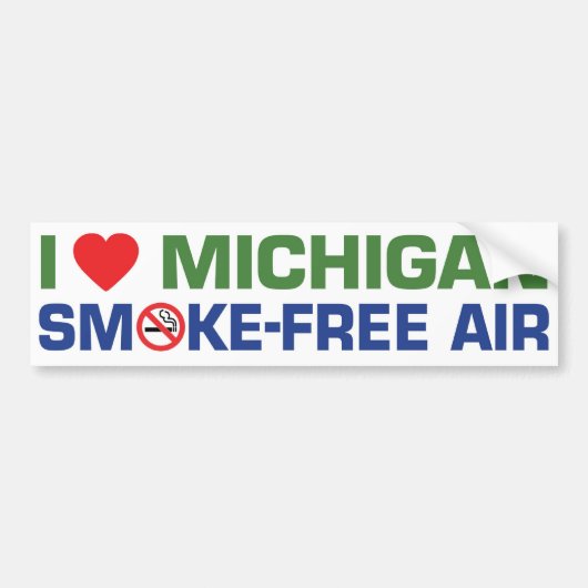 Ik hou van Michigan Smoke Free Air Bumpersticker (Voorkant)