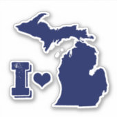Ik hou van Michigan Sticker (Voorkant)