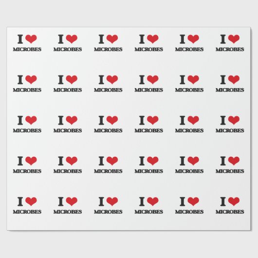 Ik hou van microben cadeaupapier (Vlak)