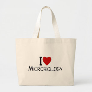 Ik hou van microbiologie grote tote bag