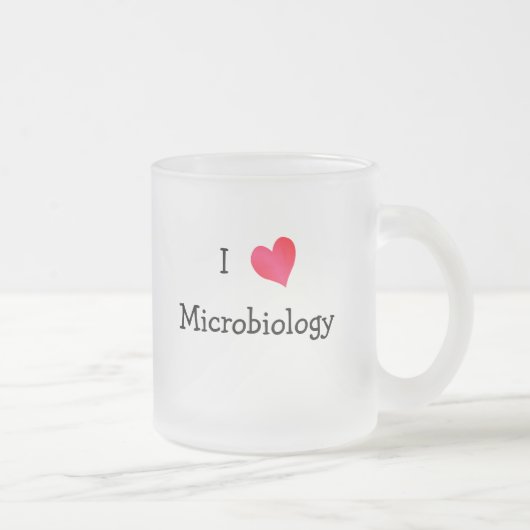 Ik hou van microbiologie matglas koffiemok (Rechts)
