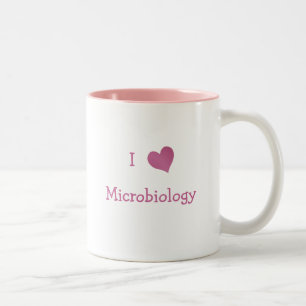 Ik hou van microbiologie tweekleurige koffiemok