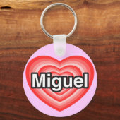 Ik hou van Miguel. Ik hou van je Miguel. Hart Sleutelhanger (Voorkant)