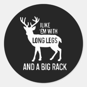Ik hou van mij met lange benen en grote ruggegraat ronde sticker