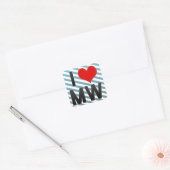Ik hou van mij vierkante sticker (Envelop)