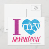 Ik hou van mijn 17 Aqua Briefkaart (Voorkant / Achterkant)