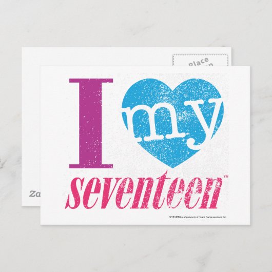 Ik hou van mijn 17 Aqua Briefkaart (Voorkant / Achterkant)